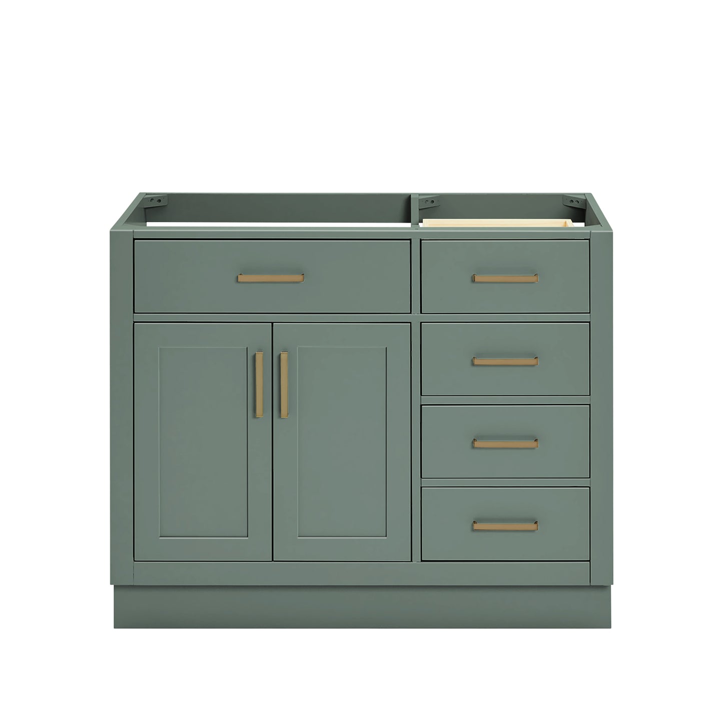 Isabella 42-inch Vintage Green base cabinet on white back ground front view main image
