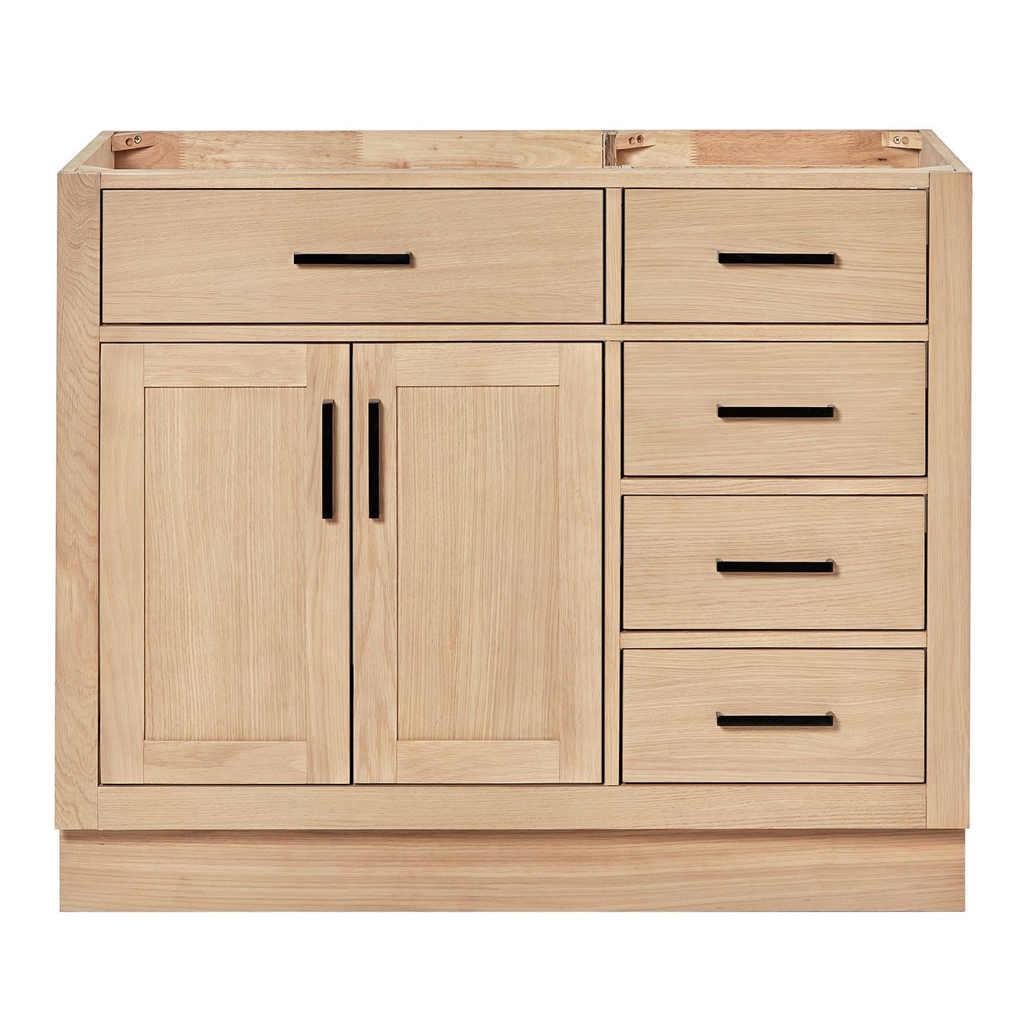 Isabella 42-inch Natural Oak base cabinet on white back ground front view main image
