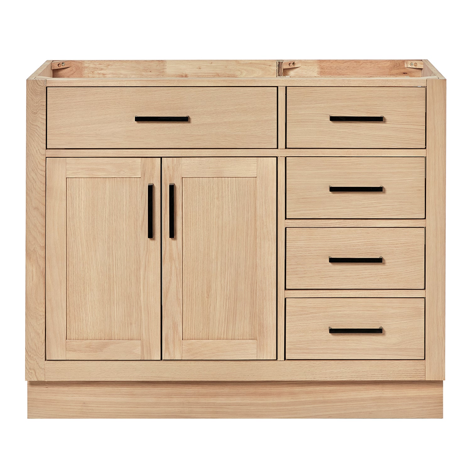 Isabella 42-inch Natural Oak base cabinet on white back ground front view main image