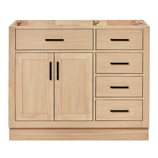 Isabella 42-inch Natural Oak base cabinet on white back ground front view main image