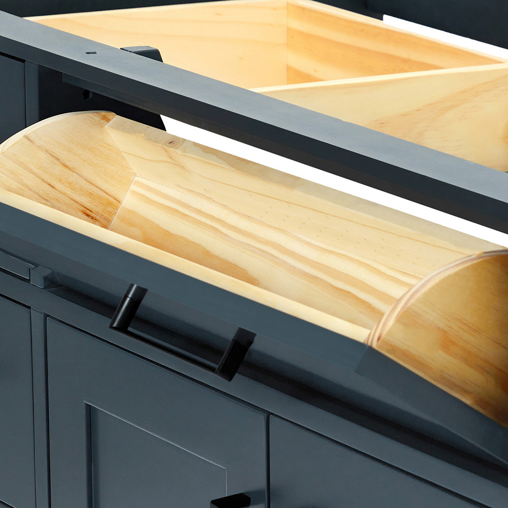 Isabella 42-inch Midnight Blue base cabinet on detail 2