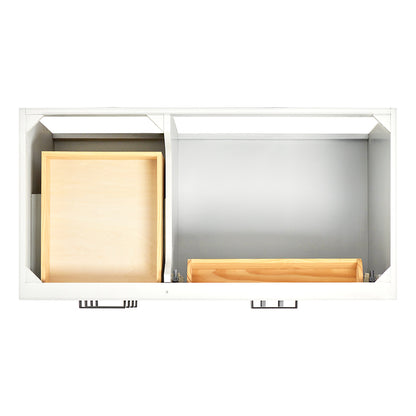Isabella 42-inch White base cabinet on white back ground top down