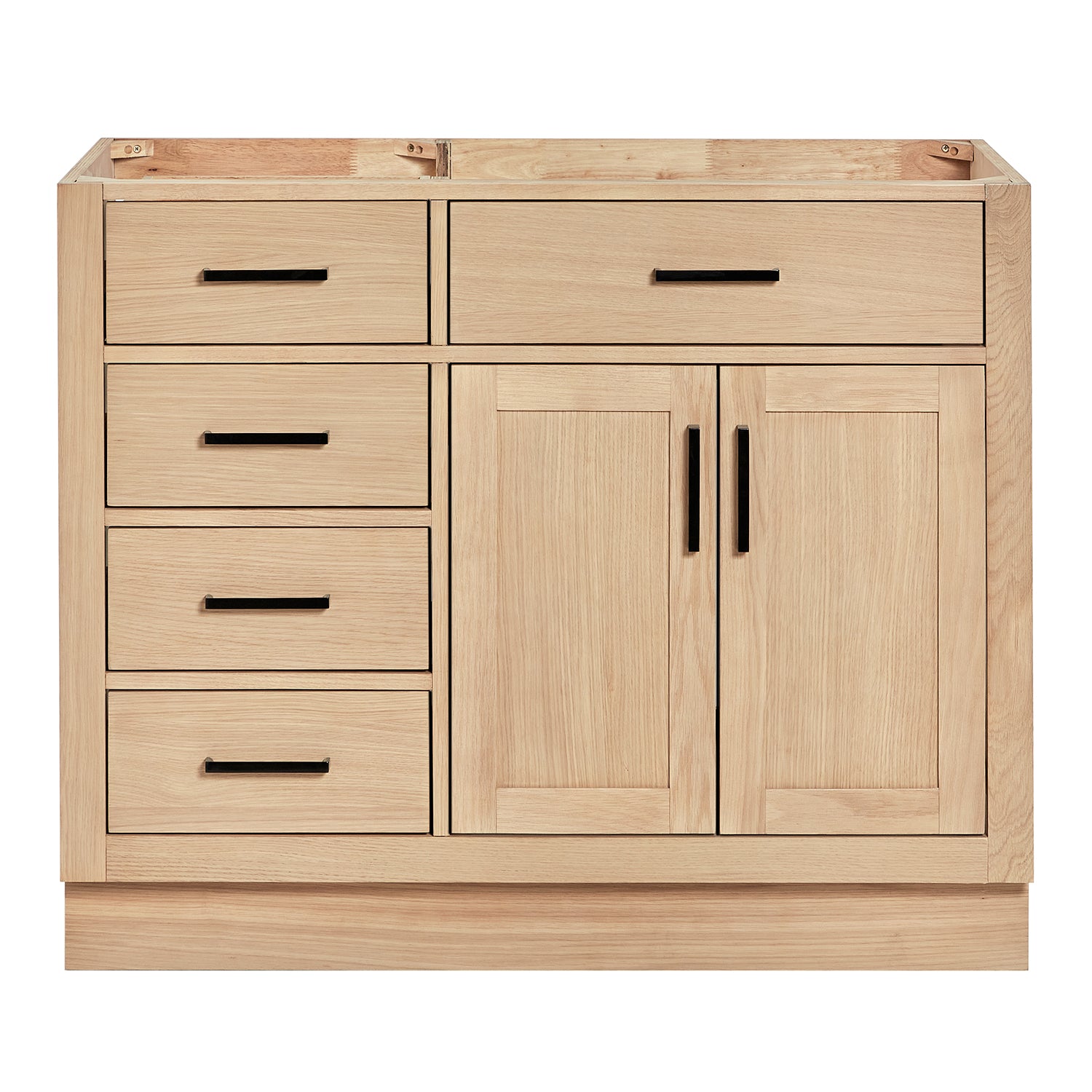 Isabella 42-inch Natural Oak base cabinet on white back ground front view main image