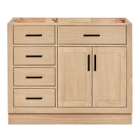 Isabella 42-inch White Oak base cabinet on white back ground front view main image