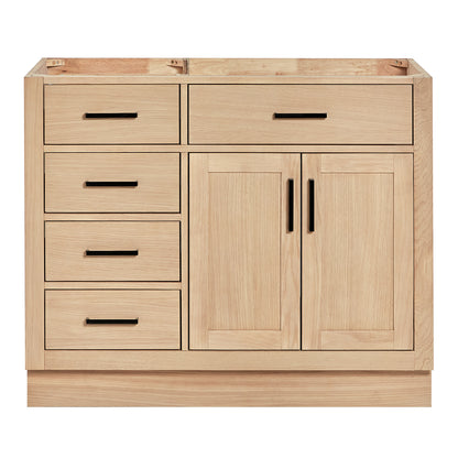 Isabella 42-inch Natural Oak base cabinet on white back ground front view main image