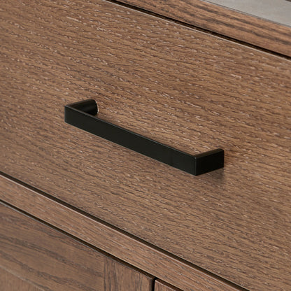 Isabella 42-Inch Brown Oak bathroom vanity on white background – product photo 12