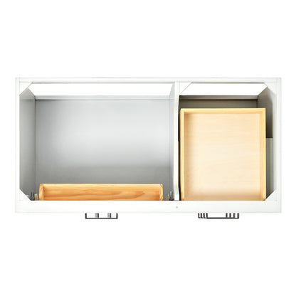 Isabella 42-Inch White bathroom vanity on white background – product photo 3