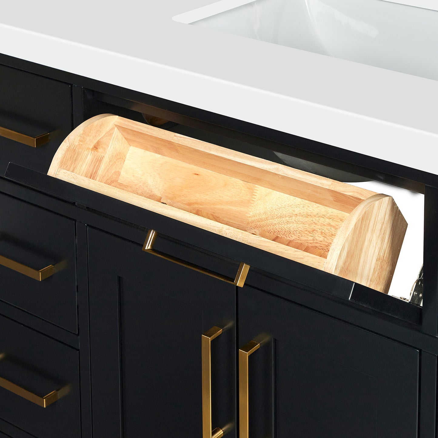 Isabella 42-Inch Black bathroom vanity on white background – product photo 4