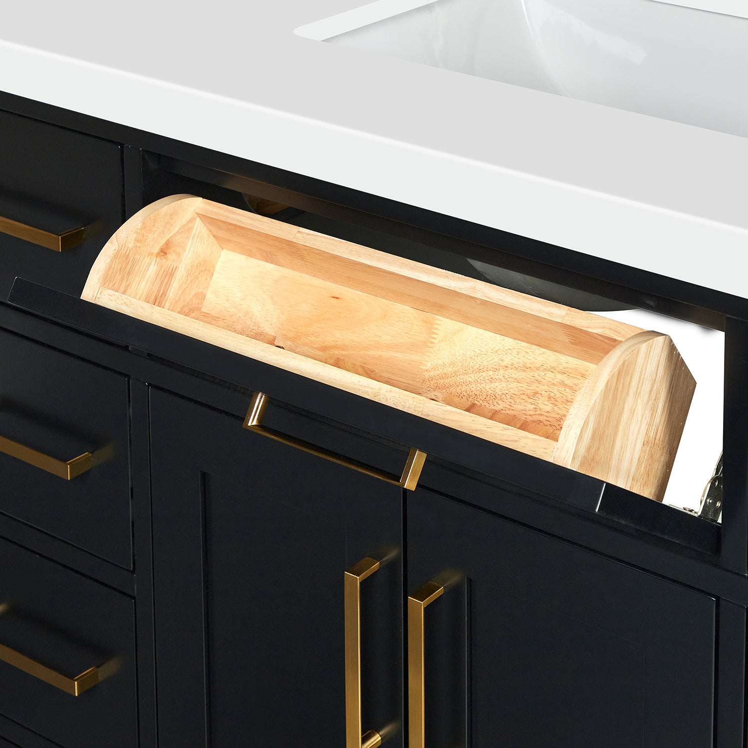 Isabella 42-Inch Black bathroom vanity on white background – product photo 4