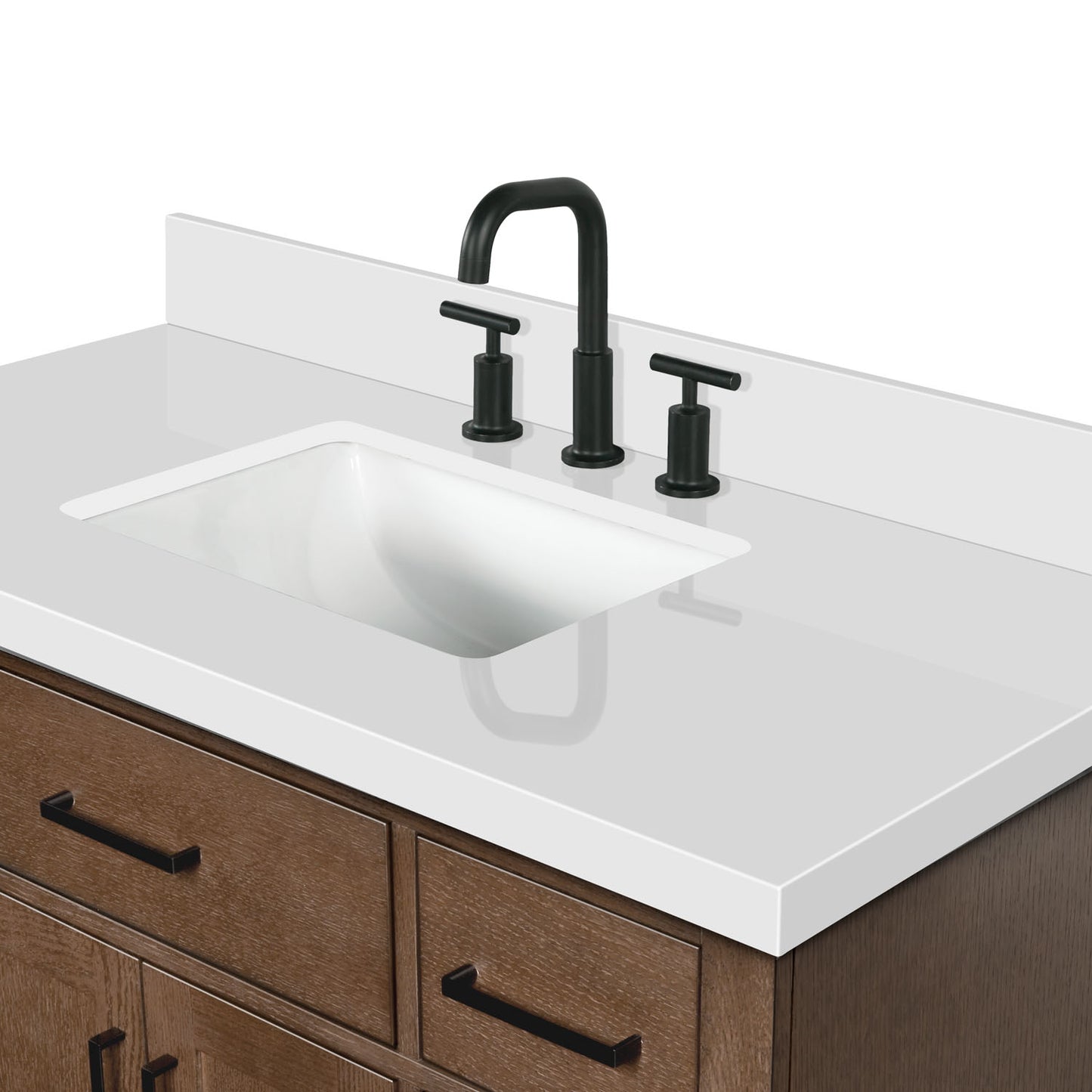 Isabella 42-Inch Brown Oak bathroom vanity on white background – product photo 12