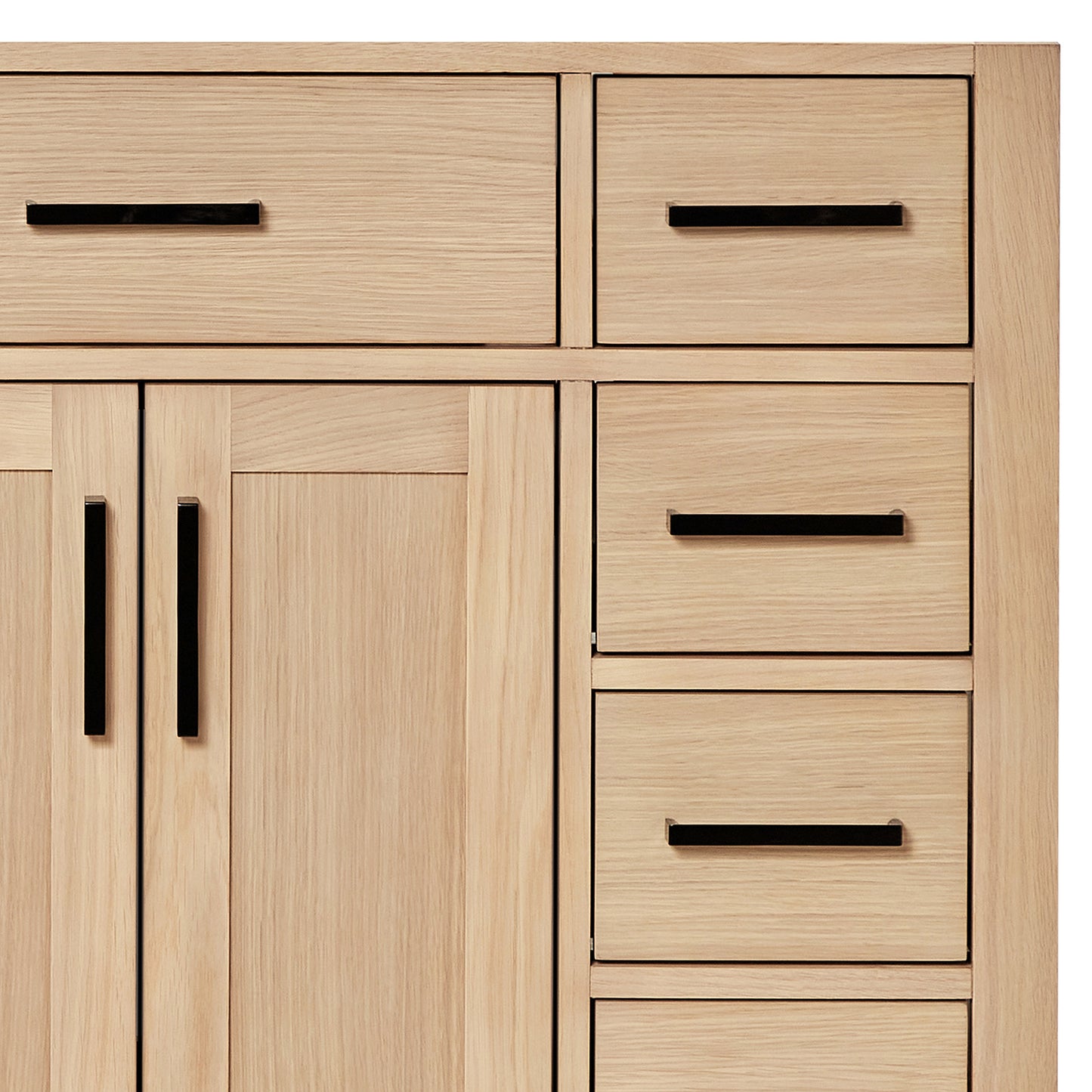Isabella 42-Inch White Oak bathroom vanity on white background – product photo 5