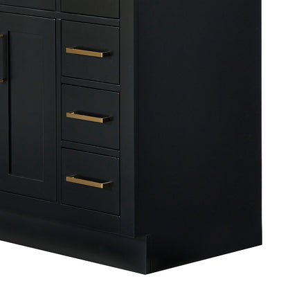 Isabella 48-inch Black base cabinet on detail 2