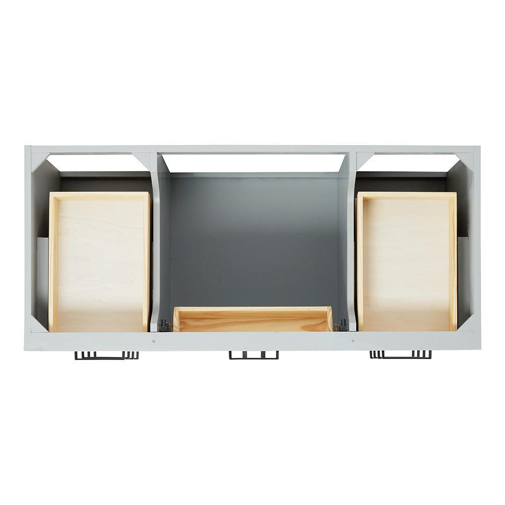Isabella 48-inch Grey base cabinet on white back ground top down