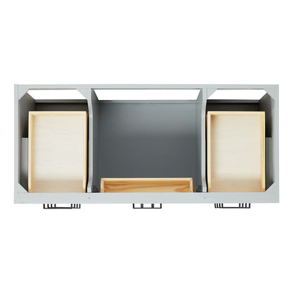 Isabella 48-inch Grey base cabinet on white back ground top down