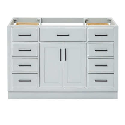 Isabella 48-inch Grey base cabinet on white back ground front view main image