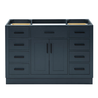 Isabella 48-inch Midnight Blue base cabinet on white back ground front view main image