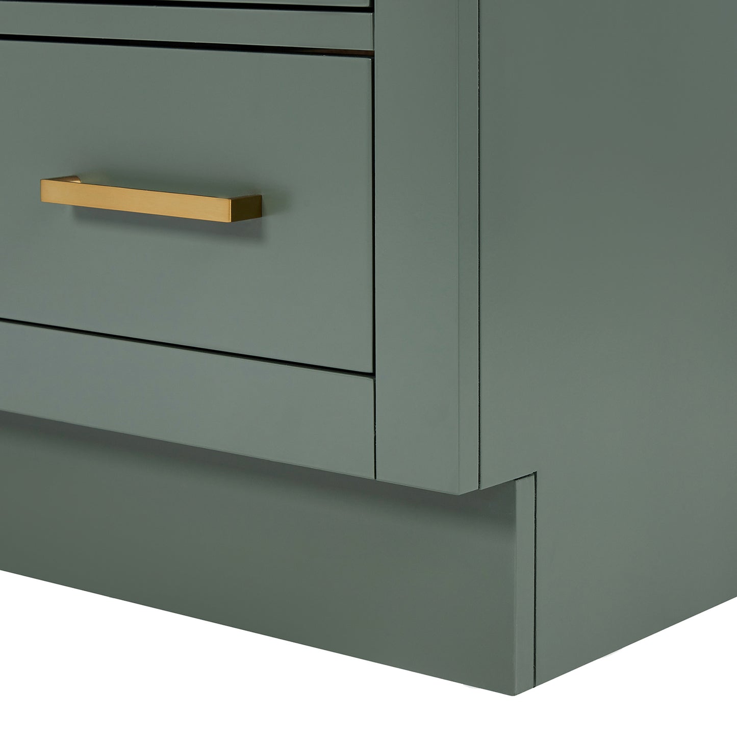 Isabella 48-inch Vintage Green base cabinet on white back ground front view open door