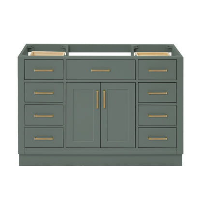 Isabella 48-inch Vintage Green base cabinet on white back ground front view main image