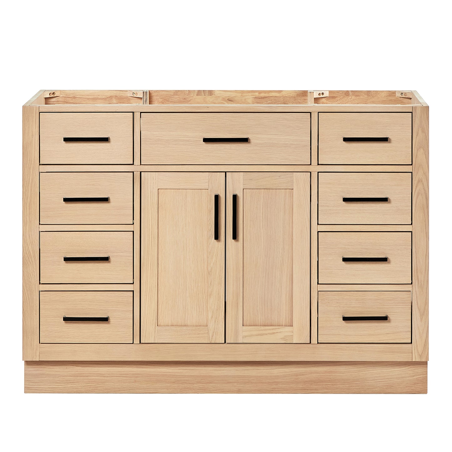 Isabella 48-inch Natural Oak base cabinet on white back ground front view main image