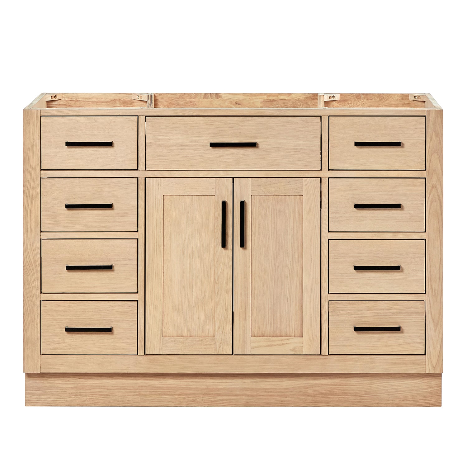Isabella 48-inch Natural Oak base cabinet on white back ground front view main image