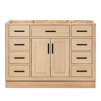 Isabella 48-inch Natural Oak base cabinet on white back ground front view main image