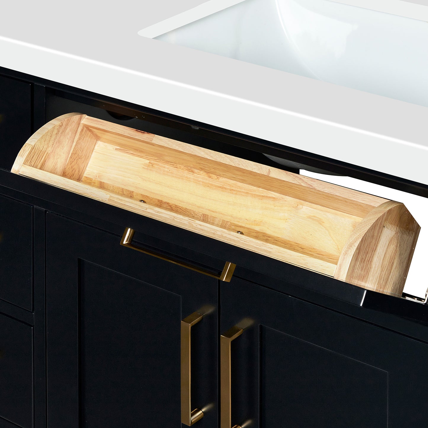 Isabella 48-Inch Black bathroom vanity on white background – product photo 4