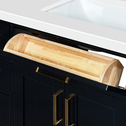 Isabella 48-Inch Black bathroom vanity on white background – product photo 4
