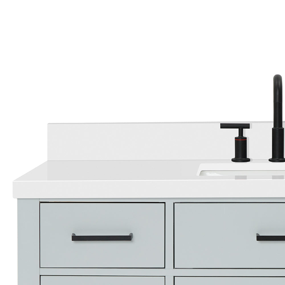 Isabella 48-Inch Grey bathroom vanity on white background – product photo 5