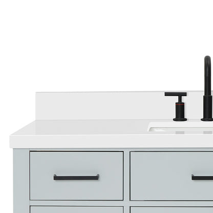 Isabella 48-Inch Grey bathroom vanity on white background – product photo 5