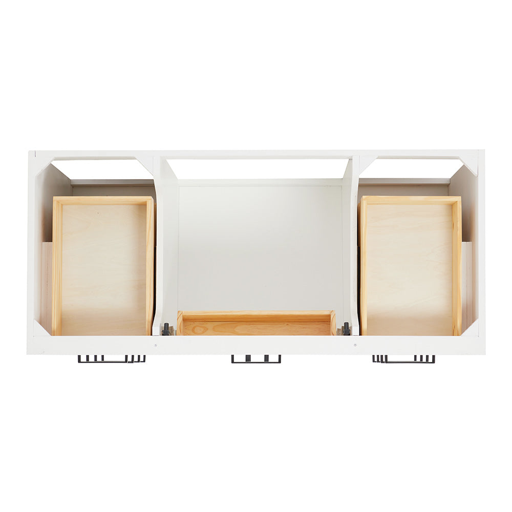 Isabella 48-Inch White bathroom vanity on white background – product photo 3