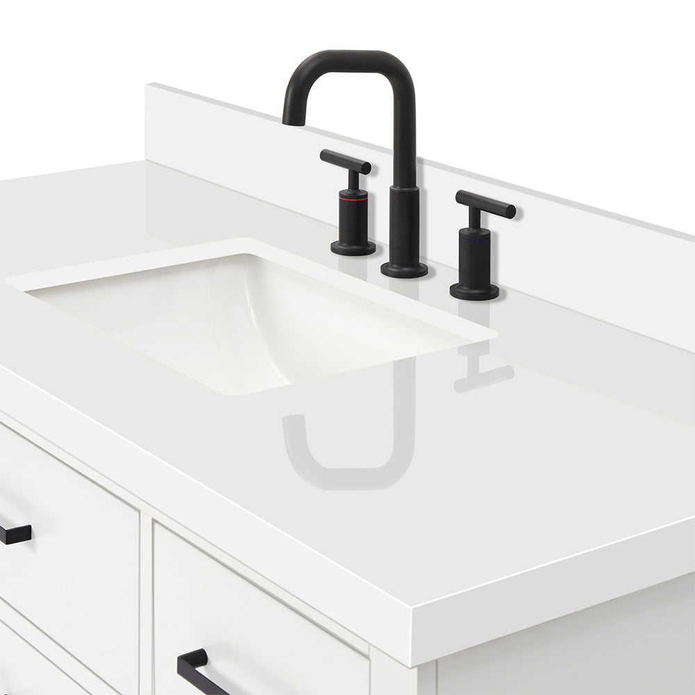 Isabella 48-Inch White bathroom vanity on white background – product photo 5
