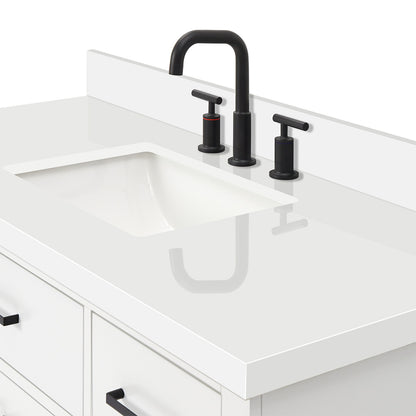 Isabella 48-Inch White bathroom vanity on white background – product photo 5