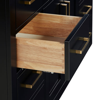 Isabella 54-inch Black base cabinet on detail 1