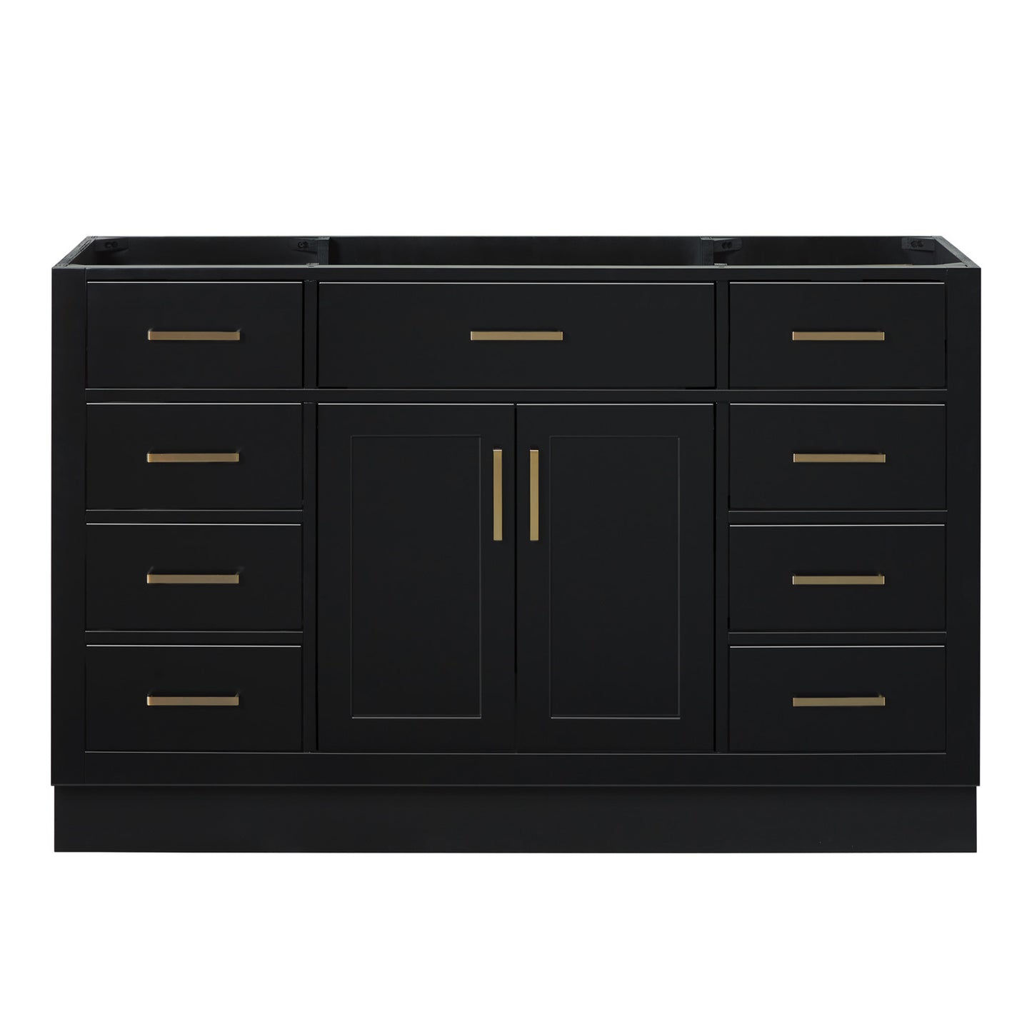 Isabella 54-inch Black base cabinet on white back ground front view main image