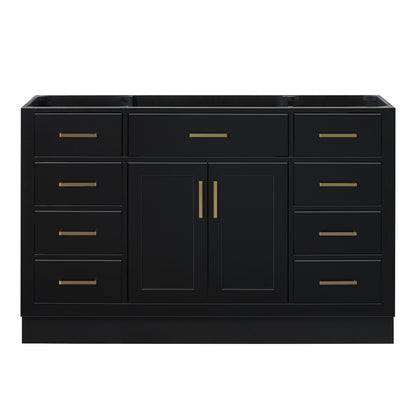 Isabella 54-inch Black base cabinet on white back ground front view main image