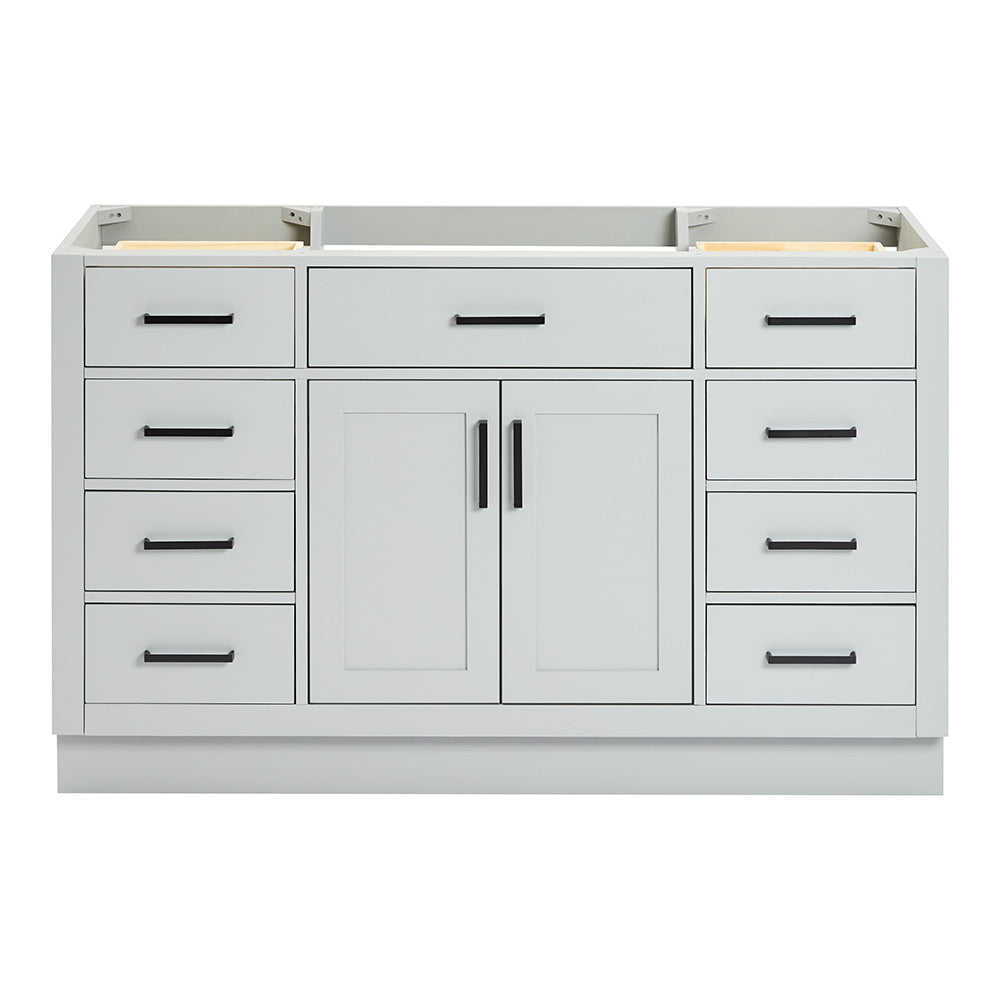 Isabella 54-inch Grey base cabinet on white back ground front view main image