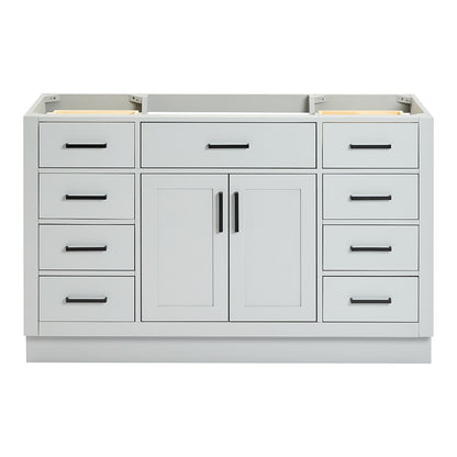 Isabella 54-inch Grey base cabinet on white back ground front view main image