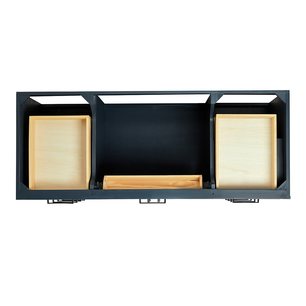 Isabella 54-inch Midnight Blue base cabinet on white back ground top down