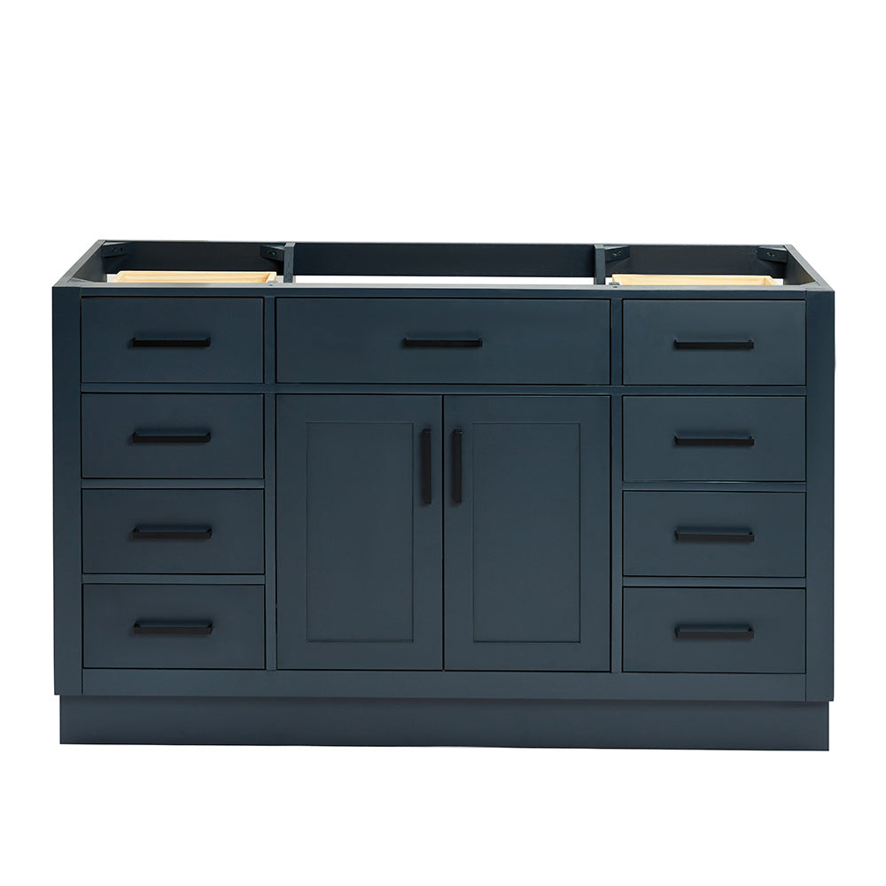 Isabella 54-inch Midnight Blue base cabinet on white back ground front view main image