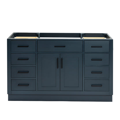 Isabella 54-inch Midnight Blue base cabinet on white back ground front view main image