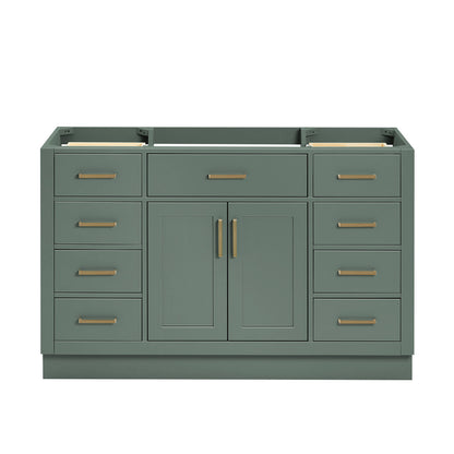 Isabella 54-inch Vintage Green base cabinet on white back ground front view main image