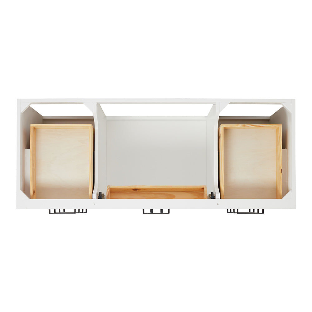 Isabella 54-inch White base cabinet on white back ground top down