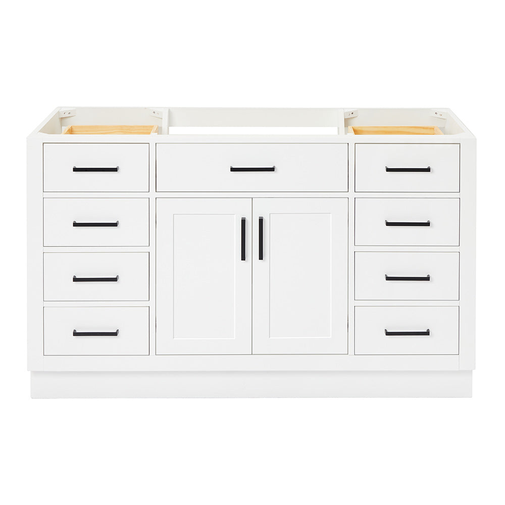 Isabella 54-inch White base cabinet on white back ground front view main image