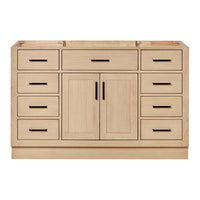 Isabella 54-inch Natural Oak base cabinet on white back ground front view main image