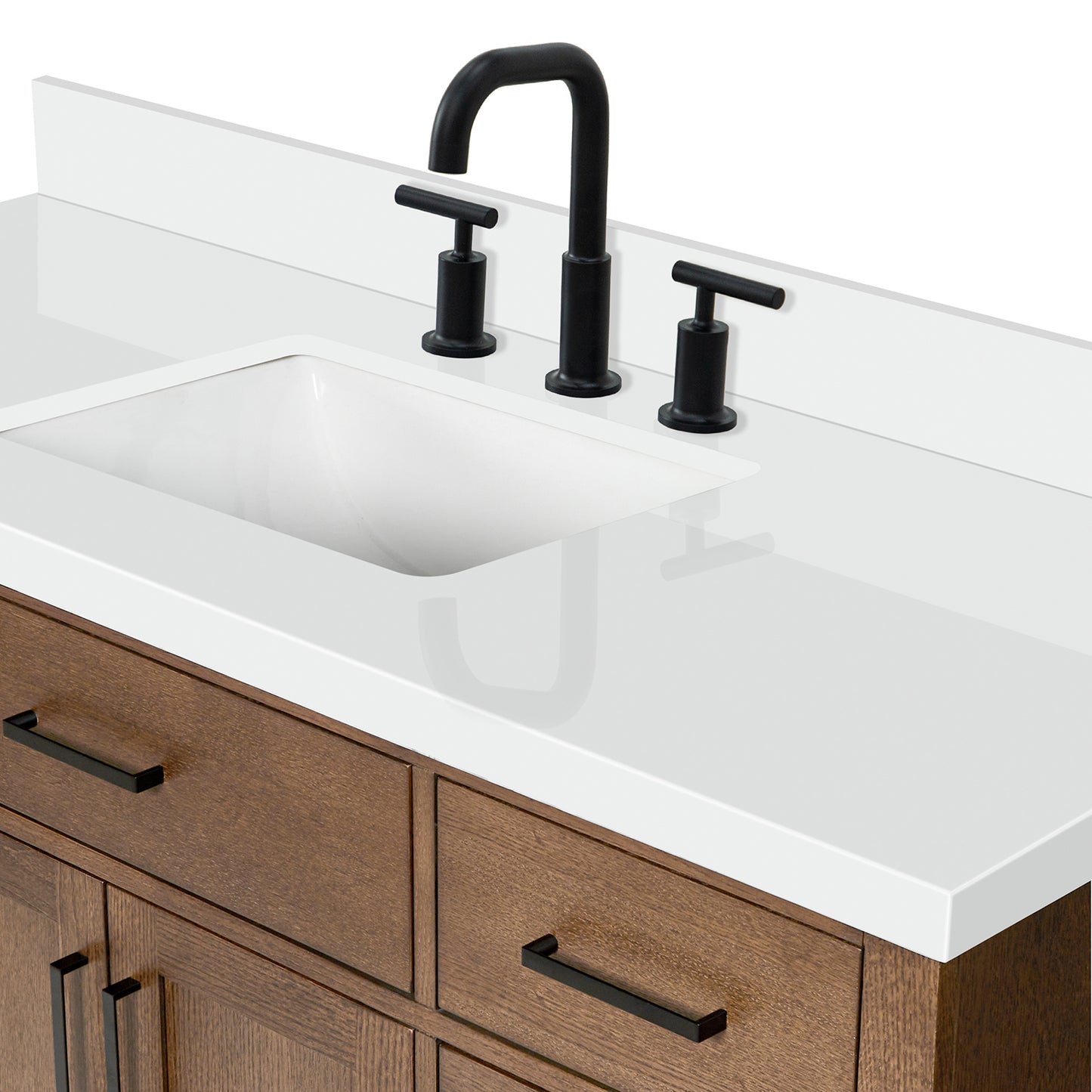 Isabella 54-Inch Brown Oak bathroom vanity on white background – product photo 13
