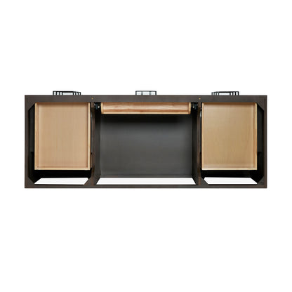 Isabella 54-Inch Brown Oak bathroom vanity on white background – product photo 7