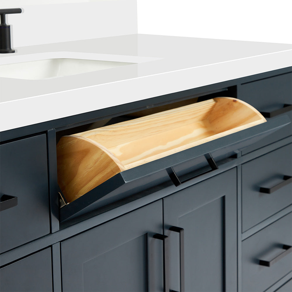 Isabella 54-Inch Midnight Blue bathroom vanity on white background – product photo 4