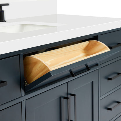 Isabella 54-Inch Midnight Blue bathroom vanity on white background – product photo 4
