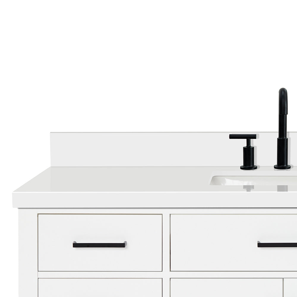 Isabella 54-Inch White bathroom vanity on white background – product photo 5