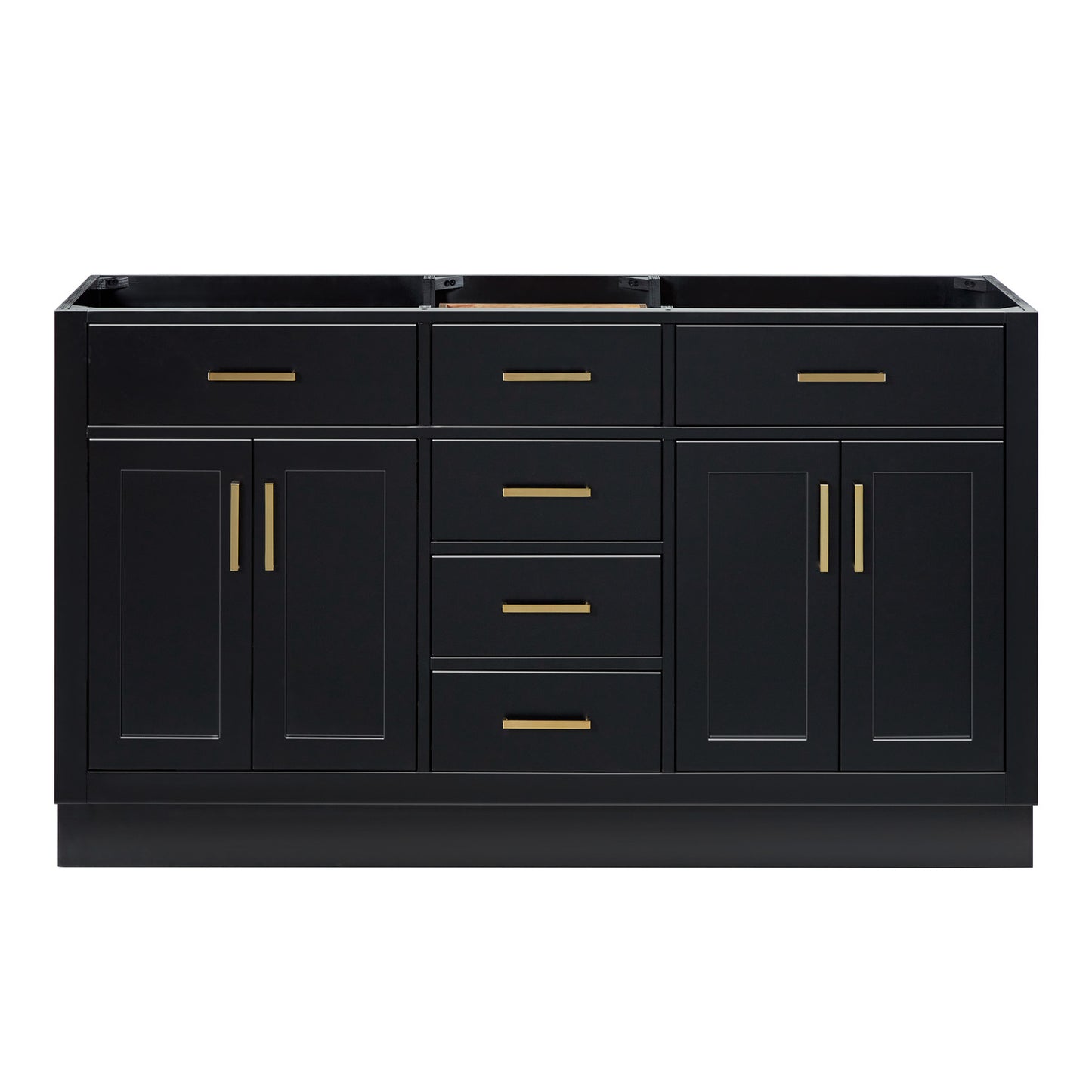 Isabella 60-inch Black base cabinet on white back ground front view main image